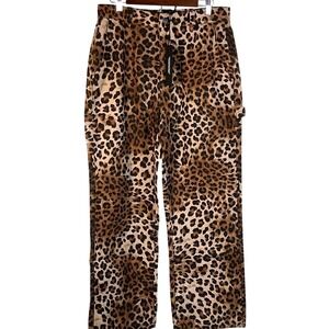 Civil Regime‎ Mens Leopard Print Carpenter Pants Brown Size 32